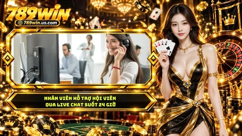 Nhân viên hỗ trợ hội viên qua live chat suốt 24 giờ