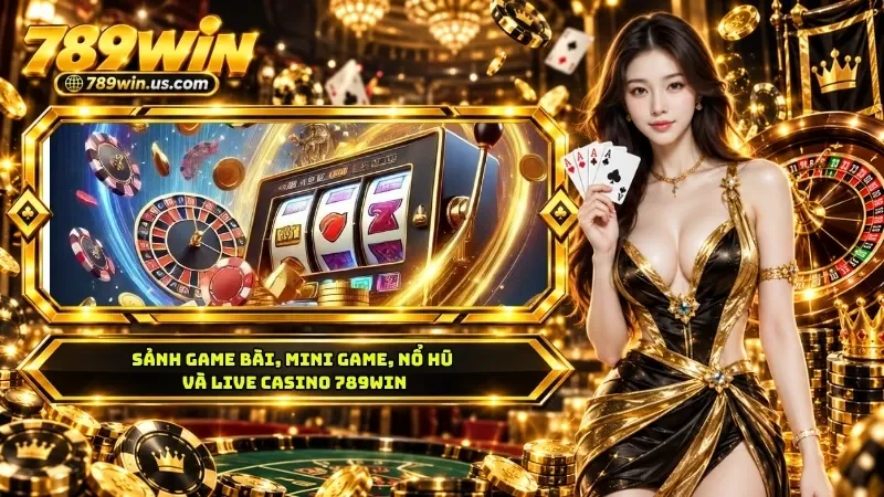 Sảnh game bài, mini game, nổ hũ và live casino 789WIN